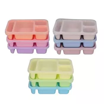 Ланч-боксы Bento с пылезащитной крышкой, контейнеры для соуса с 4 отделениями, контейнер для хранения еды, коробка для закусок Style 1