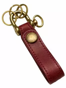 LAND Land key holder key chain genuine leather Wine [Flathority] FP-509