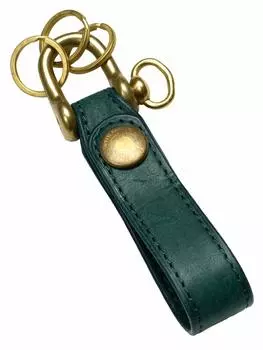 LAND Land key holder key chain genuine leather Navy [Flathority] FP-509