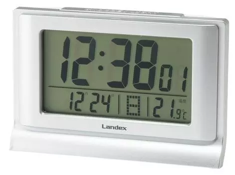 Landex Alarm Clock Digital Time Ocean Date Display Silver YT5261SV