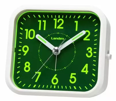 Landex Alarm Clock Mint Pal Continuous Second Hand Light Focusing White YT5270WH Non-Radio