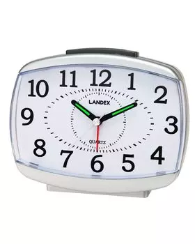 Landex Alarm Clock with Light Wide Men Snooze Step Second Hand Analog White YT5314