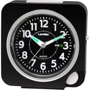 Landex Table Clock Alarm Clock Analog Continuous Second Hand Electronic Sound Alarm Hoho Sangyo Black Neo Sidework YT5317 чёрный