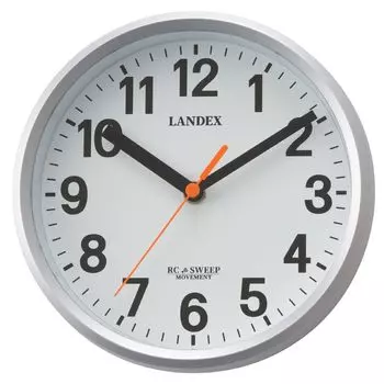 Landex Wall Diameter Mini Radio Continuous Second Can Be Used as a Stand or Hanging YW9162SV Clock, Silver, 18cm, Plus, Wave, Hand,