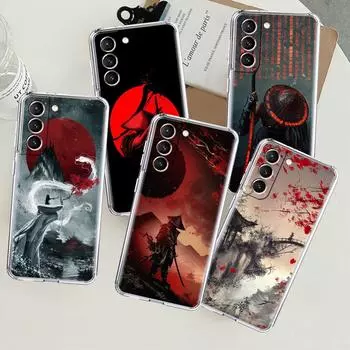 Landscape Ink Painting Japan Samurai Art Clear Case For Samsung Galaxy S22 S20 FE S21 S10 S9 Plus Note 20 10 Lite Phone Shell Samsung S20 FE 5G