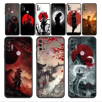 Landscape Ink Samurai Art Case For Motorola G30 G60 G22 G9 Play G82 G52 G8 G9 G50 One Fusion Edge 20 Black Soft Phone Capas Moto G60S