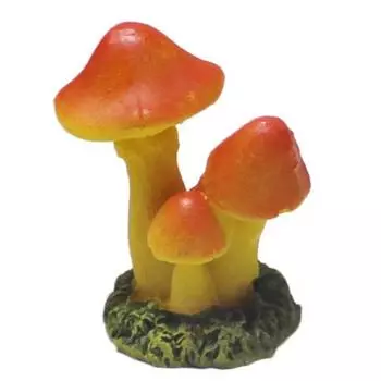 Landscape Mushroom Micro Resin Fungi Model With Faux Plants Decor Toy Gifts Style B