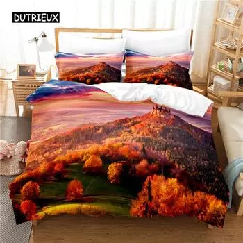 Landscape Painting Bedding Set Duvet Cover Set 3d Bedding Digital Printing Bed Linen Queen Size Bedding Set Fashion Design EU single(135x200cm)