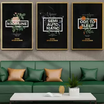 Пейзаж растение цветок картина маслом черный фон искусство холст картина гостиная коридор офис украшение дома фреска без рамки 21*30cm No Frame