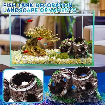 Ландшафтный дизайн аквариума, избегание пещер, прятки для рыб и креветок, игры, имитация пещер, украшения из смолы One Size коричневый