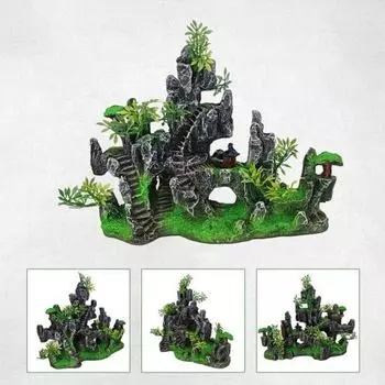 Ландшафтный дизайн аквариума, водные растения, красивая тонкая работа, реалистичная двухсторонняя смола для улучшения атмосферы