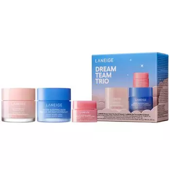 LANEIGE Dream Team Water Sleeping Lip Sleeping Bouncy and Firm Hydration Travel Size Trio Mask, Mask, Mask, Barrier-Boosting