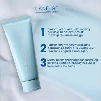 LANEIGE Water Bank Синяя гиалуроновая очищающая пена 150 г