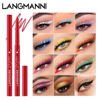 LANGMANNI 12-цветная подводка для глаз, удерживающая макияж, без ореола, набор матовых цветных подводок для глаз 12pcs