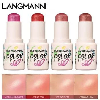 LANGMANNI 4 цветных румяна-стика, стойкие, естественно осветляющие румяна-карандаш 01