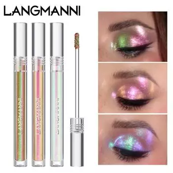 LANGMANNI Discourage Dragon Liquid Eye Shadow Трехцветное сияющее средство для теней для век с бриллиантами 02