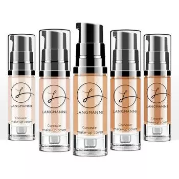 Langmanni Liquid Foundation Concealer, осветляющий цвет кожи, водонепроницаемый, не тающий BB-крем для макияжа 1