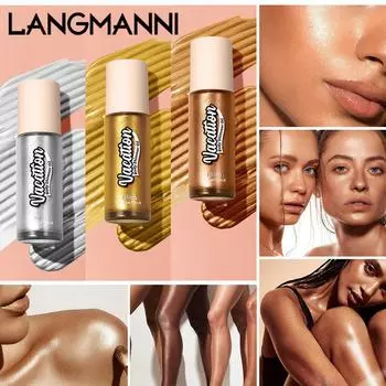 LANGMANNI Liquid Highlighter All Over The Body Осветляет и осветляет пляж Решение для сексуального тела High-light 01