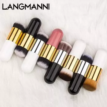 LANGMANNI Little Fat Pier Кисть для тонального крема Красота Инструмент для макияжа Круглая серебряная кисть для тонального крема BB Cream Brush белый