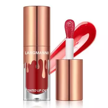 LANGMANNI Tinted Lip Oil, яркое увлажняющее средство для губ с ярким блеском, шесть различных оттенков с универсальностью 0,24 жидких унций color