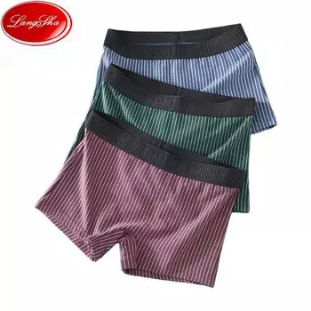 LANGSHA, 3 шт., L-6XL, мужские боксеры, дышащее хлопковое эластичное нижнее белье, графеновые антибактериальные мужские шорты-боксеры