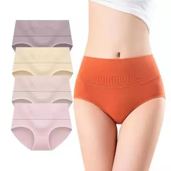 LANGSHA 4 шт., большие размеры M-5XL, трусики с высокой талией, женское мягкое хлопковое нижнее белье, трусы с принтом, женское нижнее белье XXXXXL
