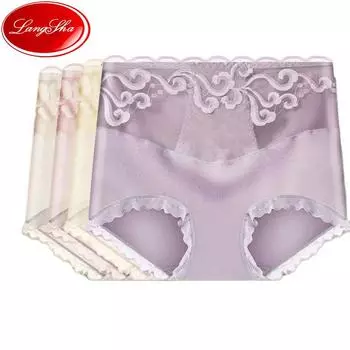 LANGSHA 4 шт. хлопковые трусики женское дышащее нижнее белье трусы с принтом женское белье большого размера M-5XL
