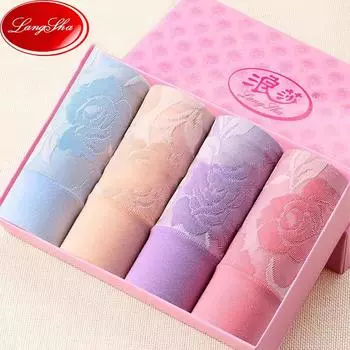 Набор женских трусов 4 штуки, высокая посадка талии M