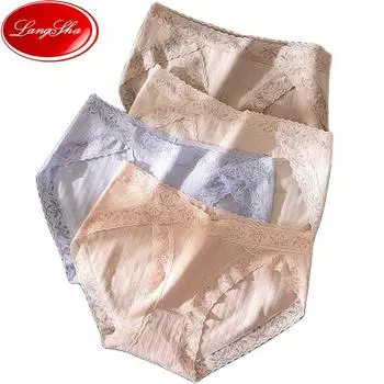 LANGSHA 4 шт. кружевные трусики женское нижнее белье бесшовные дышащие трусы сексуальное женское белье M