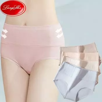 4 шт., размер M-5XL, хлопковые трусики с высокой талией, женское нижнее белье, трусы для девочек, дышащее женское белье L