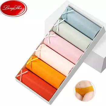 LANGSHA 5 шт. дышащие хлопковые трусы для девочек, антибактериальное нижнее белье для женщин, милые трусы-мешки на бедрах