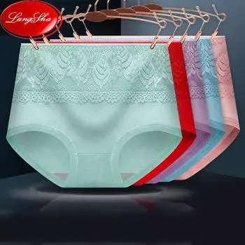 LANGSHA 5 шт., женские трусики с высокой талией, хлопковое нижнее белье, дышащие трусы, комфортное женское белье