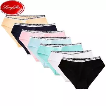 LANGSHA, 7 шт./лот, сексуальные трусики, женское бесшовное хлопковое нижнее белье, дышащее нижнее белье, размер L-XXXL