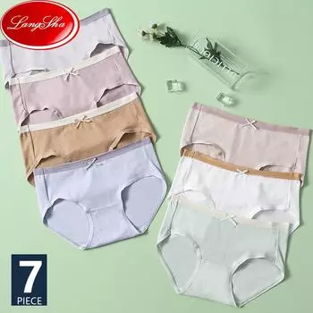 Дышащие хлопковые трусики, женское нижнее белье, трусы для девочек, однотонные трусики, мягкие трусы, женское нижнее белье M&7pcs