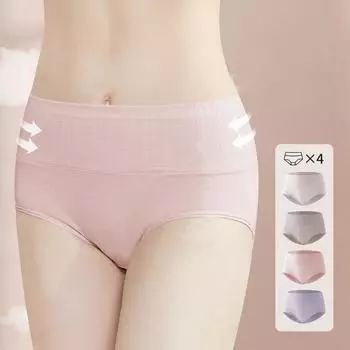 LANGSHA дышащие женские трусики, хлопковое нижнее белье, высокая талия, большие размеры M-5XL, женские трусы, 4 шт. L&4pcs
