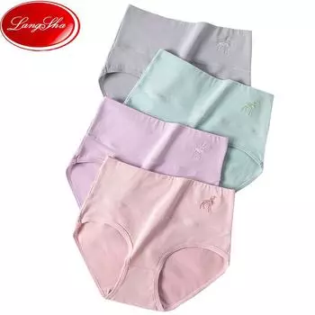 LANGSHA хлопковые трусики, милые трусики, трусы с высокой талией, нижнее белье, женская мода