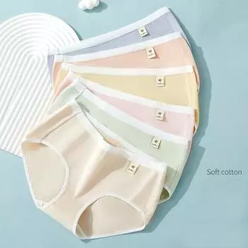 LANGSHA хлопковые женские трусики, дышащее нижнее белье, трусы для девочек, женские трусы, размер M-XXL, 6 шт.