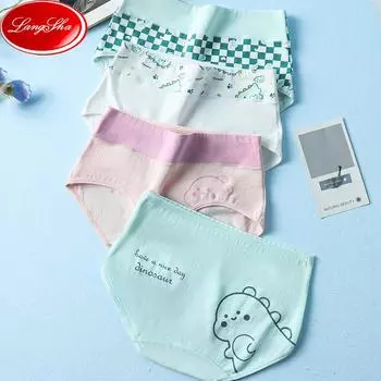 Хлопковые женские трусики с высокой талией, нижнее белье, дышащие трусы с милым принтом для девочек, большие размеры M-5XL M