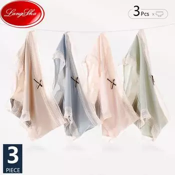 Сексуальные кружевные трусики бесшовные женские трусики Ice Slik нижнее белье женские трусы с низкой талией M&3PCS