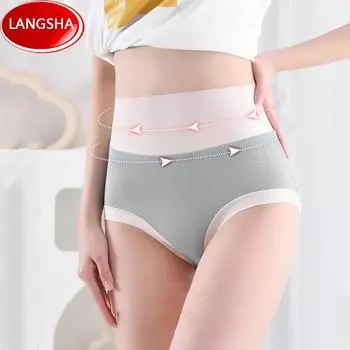 Трусики из модала с высокой талией, женское нижнее белье для похудения, дышащие брюки для коррекции фигуры, женское нижнее белье M зелёный