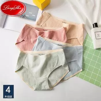 LANGSHA модные женские трусики, хлопковое нижнее белье, женские сексуальные однотонные бесшовные трусы M