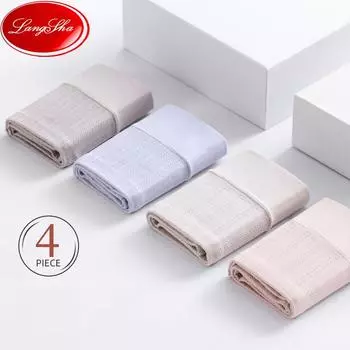 Высокая талия, 4 шт., дышащие женские трусики, хлопковое нижнее белье, трусы, большие размеры M-5XL M