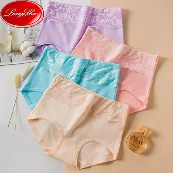 Трусики с высокой талией, 4 шт., женское хлопковое нижнее белье, дышащие трусы, большие размеры M-5XL M