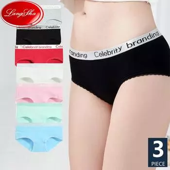 3 шт. женские трусики хлопковые дышащие трусы милые буквы нижнее белье для девочек размер M-XXL M