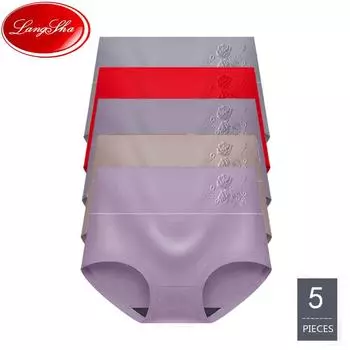 LANGSHA женские трусики с высокой талией, дышащее хлопковое нижнее белье, бесшовные трусы для девочек, женские трусы