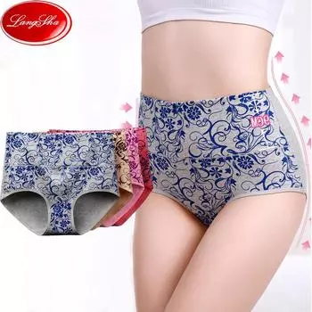 LANGSHA женское хлопковое нижнее белье больших размеров с высокой талией, мягкие и дышащие удобные трусы, 95% хлопок