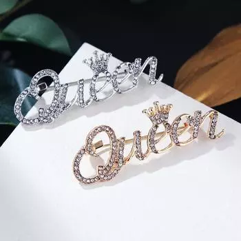 Lanhao Cute Queen Letter Brooch – Антиразоблачительная брошь в японском стиле Ins для женщин