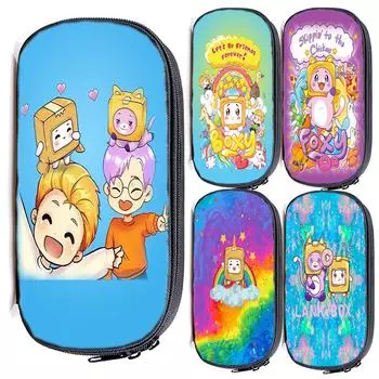 Lankybox школьный пенал для девочек, канцелярские принадлежности Boxy и Foxy робот-пенал-органайзер, корейская коробка для ручек на молнии, милая сумка большой вместимости 1