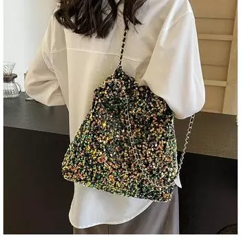 Lantejoulas Balde Bolsas e Bolsa Axilas Sacola для самых красивых женщин в новой блестящей моде