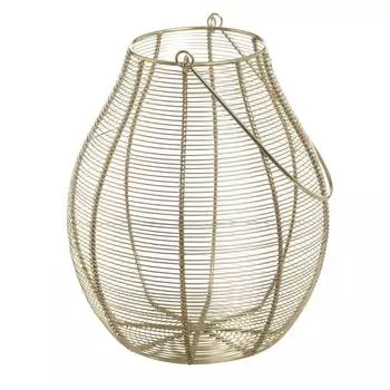 Lanterne 24 x 24 x 29 cm Bougeoir Dor Fer Lanterne